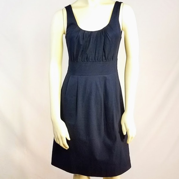 J. Crew Cotton Sleeveless Navy Blue Dress Sz:0 - Picture 2 of 7